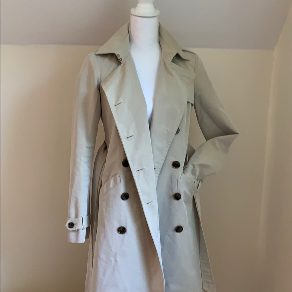 Gryphon New York Tan/Beige Trench Coat, SZ S